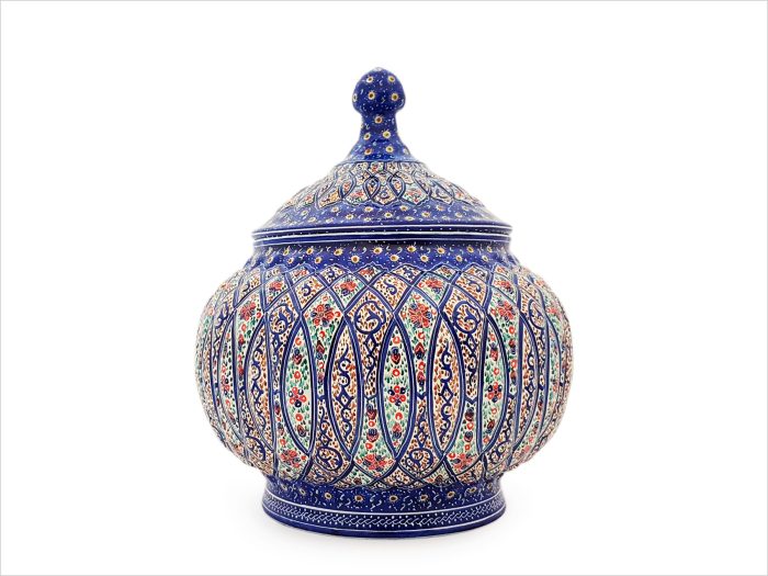 قندان میناکاری شده اسماعیلی 17 سانتی متر قندان میناکاری شده اسماعیلی 17 سانتی متر