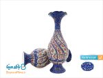 گلدان میناکاری شده اثر اسماعیلی 16 سانتی متر