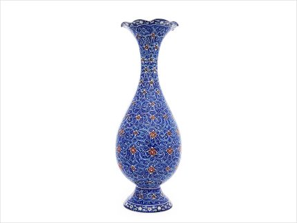 گلدان اسلیمی میناکاری اسماعیلی 20 سانتی