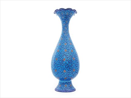 گلدان میناکاری اسماعیلی طرح اسلیمی 25 سانتی