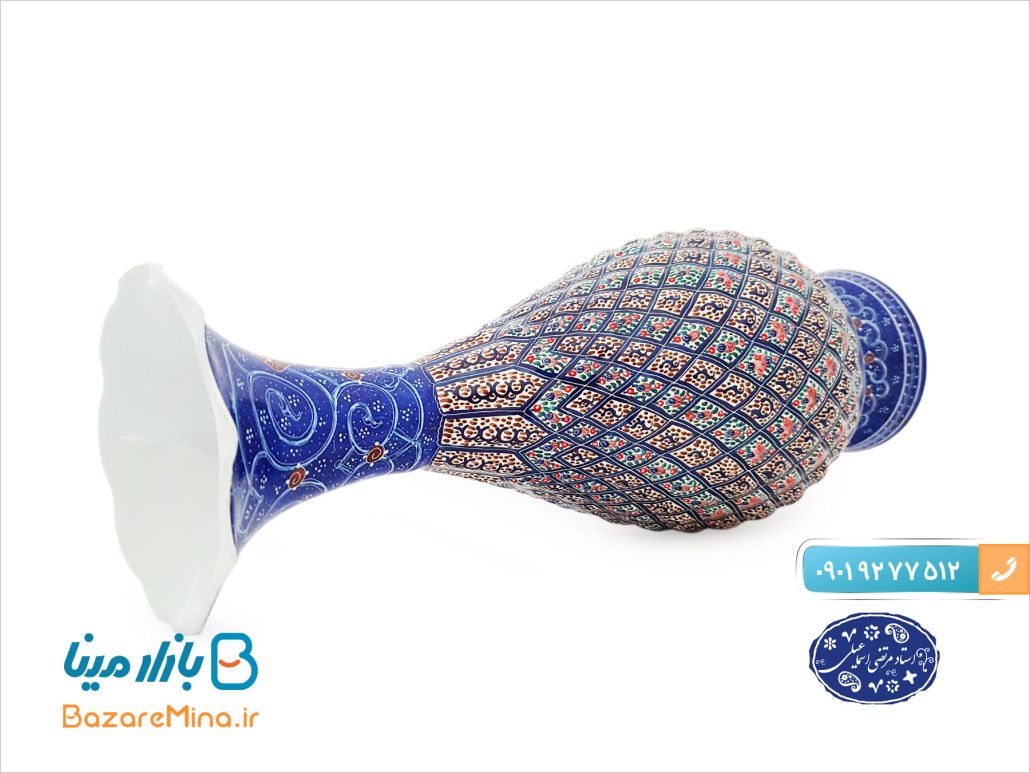 گلدان میناکاری اثر اسماعیلی صراحی 25 سانتی