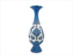 گلدان میناکاری اسماعیلی ترنج برجسته 25 سانتی