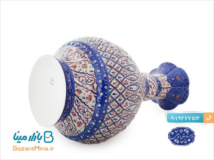 گلدان میناکاری اثر اسماعیلی خمره ای 30 سانتی