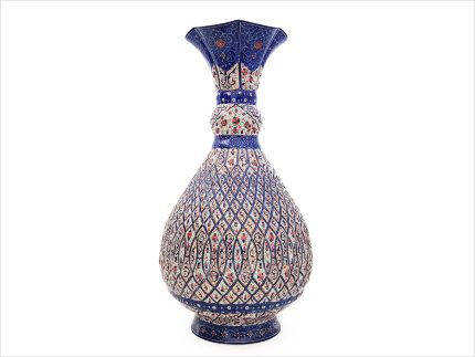 گلدان خمره ایی میناکاری اسماعیلی 30 سانتی