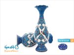 گلدان میناکاری اسماعیلی ترنج برجسته 20 سانتی