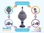 قندان پایه دار میناکاری اسماعیلی ارتفاع 30 سانتی