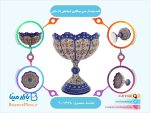 کاسه پایه دار مسی میناکاری اسماعیلی 18 سانتی