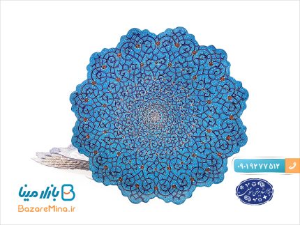 بشقاب میناکاری اسماعیلی طرح اسلیمی 25 سانتی