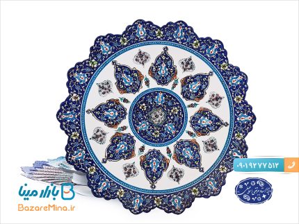 بشقاب میناکاری اسماعیلی طرح ترنج 30 سانتی
