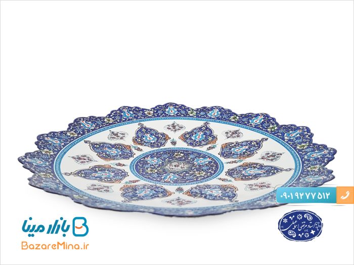 بشقاب میناکاری اسماعیلی طرح ترنج 30 سانتی