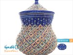 قندان مسی میناکاری اسماعیلی گردن باریک کوچک