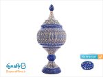 قندان پایه دار میناکاری اسماعیلی ارتفاع 30 سانتی
