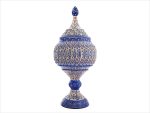 قندان پایه دار میناکاری اسماعیلی ارتفاع 30 سانتی
