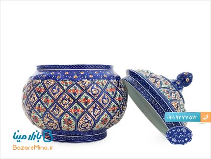 قندان مسی میناکاری شده اثر اسماعیلی سایز کوچک