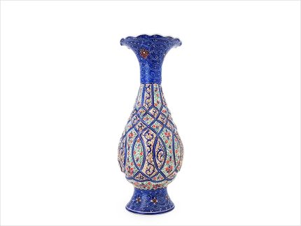 گلدان کوچک میناکاری اسماعیلی ارتفاع 16 سانتی