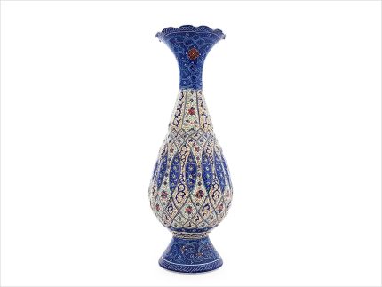 گلدان برجسته ميناکاري اسماعيلي ارتفاع 20 سانتي