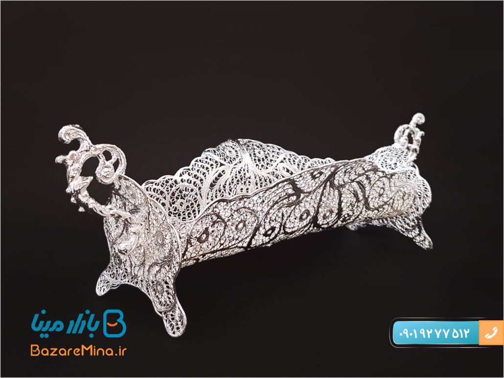 جای قاشق و چنگال قایقی ملیله کاری