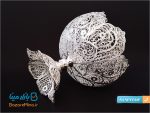 کاسه آجیل خوری پایه دار ملیله کاری