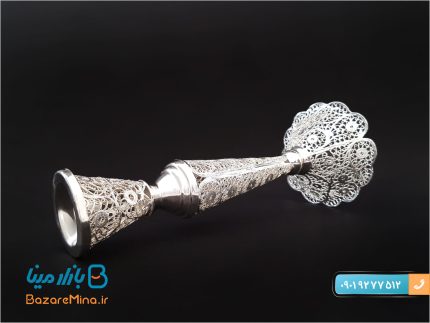هنر ملیله کاری اصفهان صنایع دستی محبوب ایرانی شمعدان مليله كاري ارتفاع 30 سانتی متر