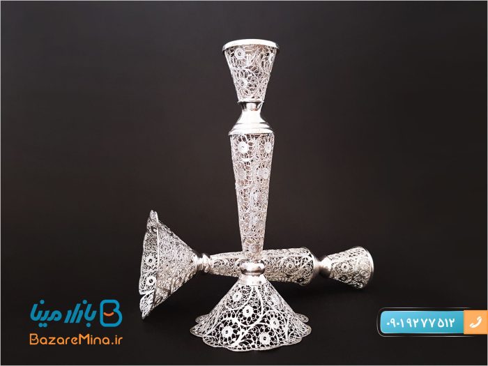 شمعدان مليله كاري ارتفاع 30 سانتی متر