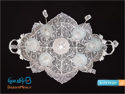 هنر ملیله کاری اصفهان صنایع دستی محبوب ایرانی سرویس قهوه خوری ملیله کاری اصفهان
