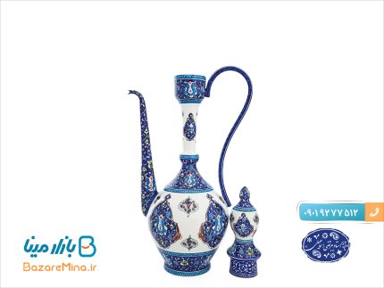 گلاب پاش مسی ميناکاری اسماعيلی طرح ترنج ارتفاع 36 سانتی