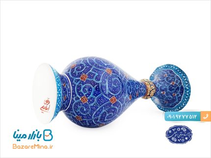 گلدان مسی میناکاری اسماعیلی , اسلیمی 16 سانتی