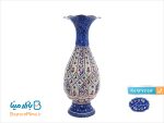 گلدان مسی میناکاری اسماعیلی ارتفاع 16 سانتی