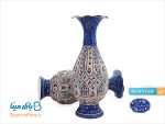گلدان مسی میناکاری اسماعیلی ارتفاع 16 سانتی