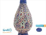 گلدان مسی میناکاری اسماعیلی ارتفاع 16 سانتی