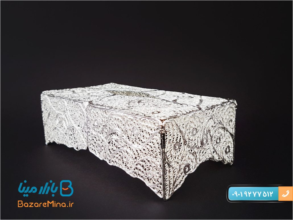 جعبه دستمال کاغذی ملیله اصفهان