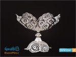 شیرینی خوری پایه دار هشت پر ملیله کاری