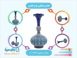 گلدان میناکاری طرح فانتزی ارتفاع 22 سانتی