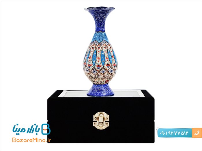 گلدان میناکاری ۱۶ سانتی باکس جعبه مخمل