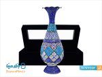 گلدان میناکاری 25 سانتی با جعبه مخمل