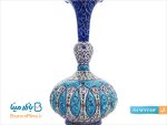 گلدان میناکاری طرح فانتزی ارتفاع 22 سانتی