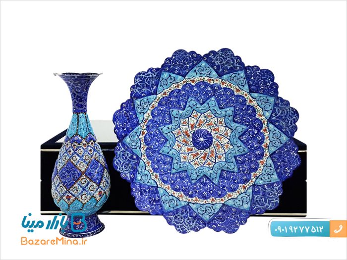 باکس میناکاری بشقاب 25 و گلدان 20 سانتی