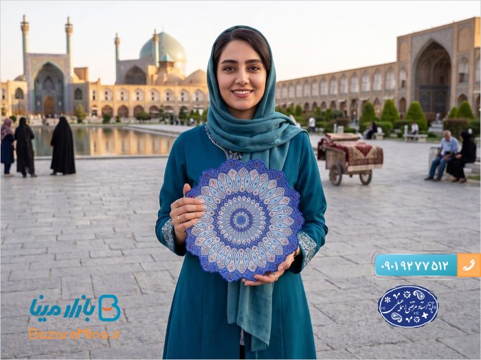 بشقاب برجسته ميناکاری اسماعيلی 30 سانتی