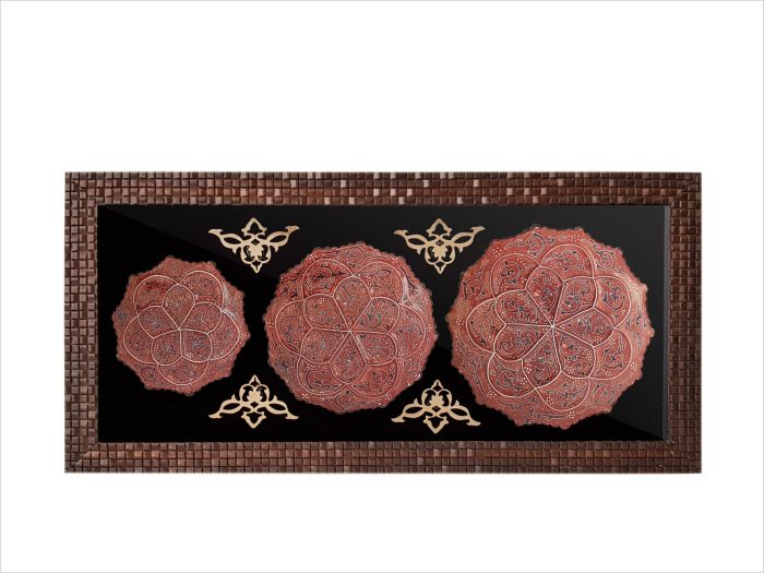 قاب سه تکه میناکاری قهوه ایی قاب سه تکه میناکاری قهوه ایی