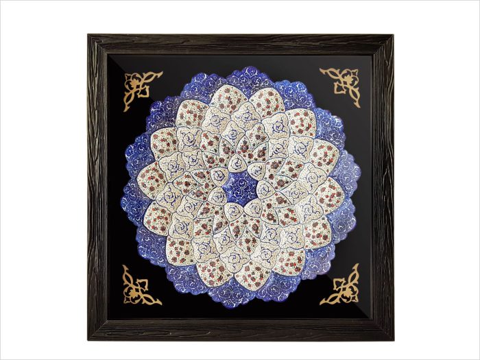 قاب بشقاب مسی میناکاری 30 سانتی قاب بشقاب مسی میناکاری 30 سانتی