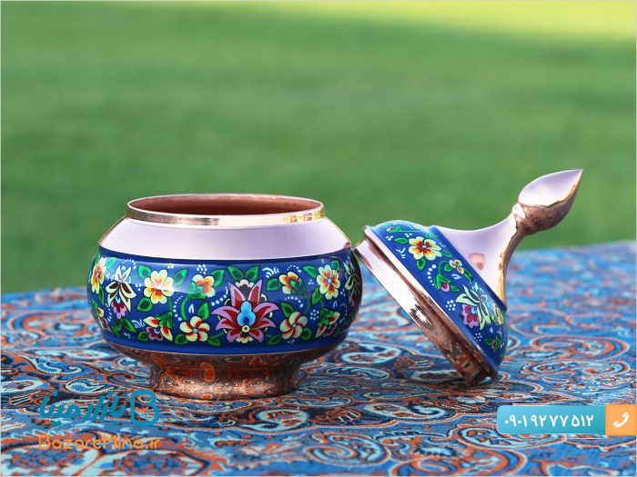 قندان مس و پرداز ارتفاع 15 سانتیمتر
