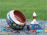 قندان مس و پرداز ارتفاع ۱۴ سانتیمتر
