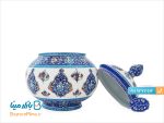 قندان مسی میناکاری اثر اسماعیلی طرح ترنج