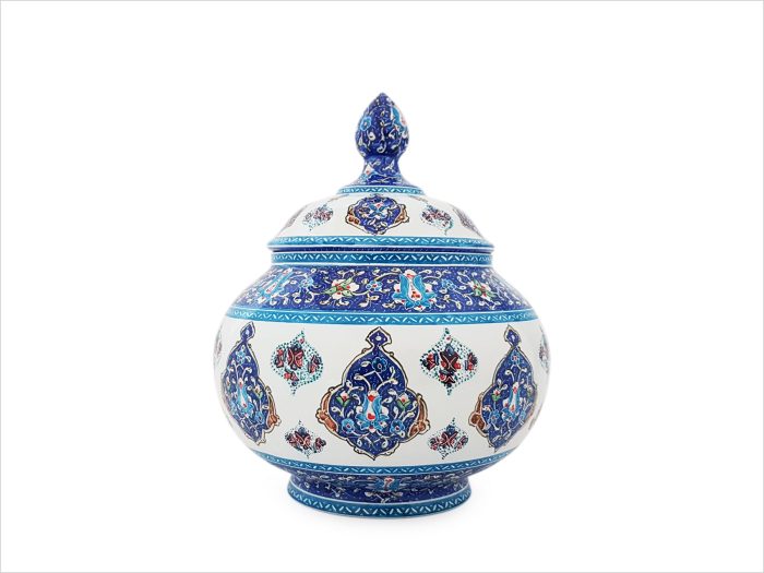 قندان مسی میناکاری شده اسماعیلی طرح ترنج قندان مسی میناکاری شده اسماعیلی طرح ترنج