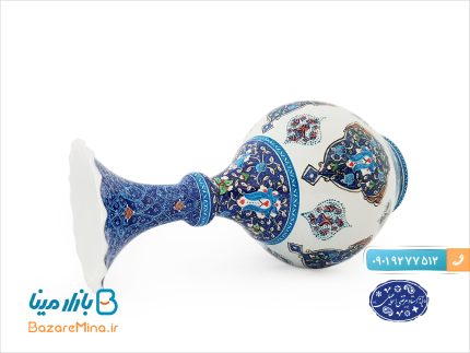گلدان میناکاری مدل خمره ای اثر اسماعیلی