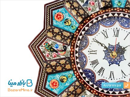 ساعت دیواری میناکاری و خاتم کاری اصفهان