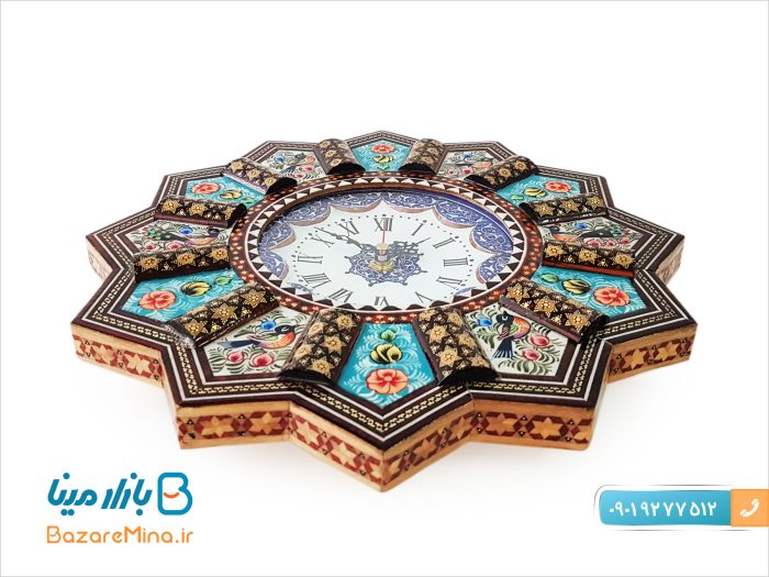 ساعت دیواری میناکاری و خاتم کاری اصفهان