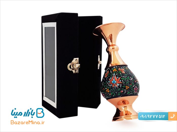 گلدان 16 سانتی مس و پرداز با جعبه مخمل