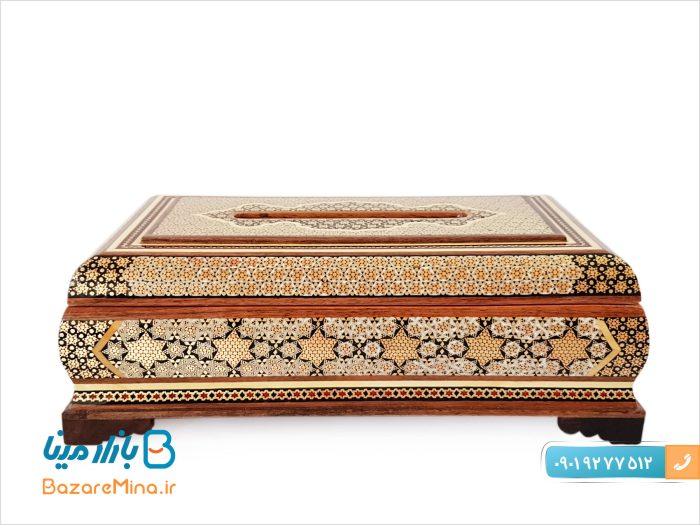 جا دستمال کاغذی خاتم کاری اصفهان