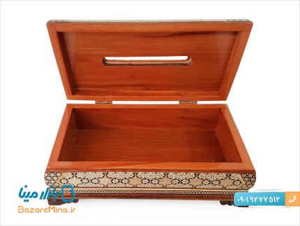 جا دستمال کاغذی خاتم کاری اصفهان